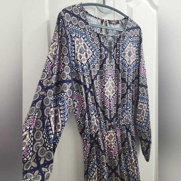 Renee C StitchFix Renay Cold Shoulder Dress in Navy Pattern - Picture 8 of 10